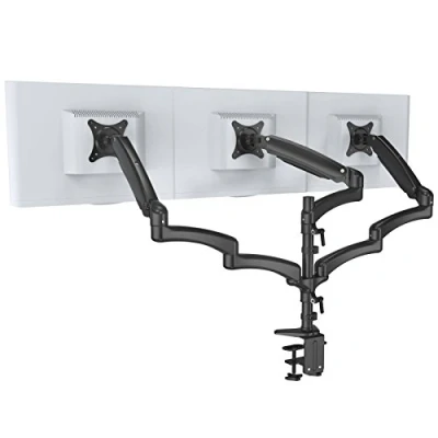Abbildung von HFTEK Monitorarm Triple Halterung Halter Tischhalterung für 3 Bildschirme von 15 27 Zoll mit VESA 75/100 (FY138DB)