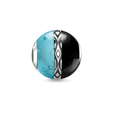 Abbildung von Thomas Sabo Damen Bead Ornamente türkis &amp; schwarz 925er Sterlingsilber geschwärzt K0324 878 7