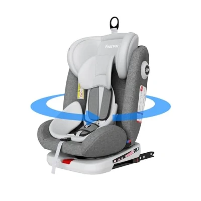 Abbildung von Fourward Baby Autositz 360 drehbar ISOFIX Ruheposition Gruppe 0+1/2/3 9 36 kg Kindersitz mit 5 Punkt Sicherheitsgurt Komfortabler Kinderautositz Hohe Sicherheit Einfache Installation