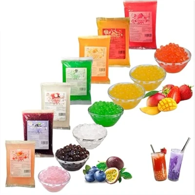 Abbildung von Bubble Tea 4,2kg Popping Boba Mix 7 x 600g Packung Fruchtperlen Glutenfrei Perlen Erdbeere, Blaubeere, Maracuja, Apfel, Litschi, Mango, Pfirsich