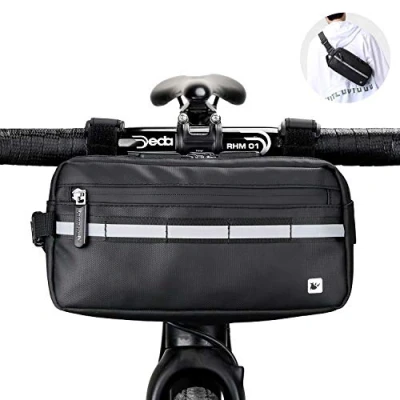 Abbildung von Rhinowalk Multifunktional Fahrrad Lenkertasche Wasserdicht Rahmentasche Oberrohrtasche Fahrradtasche Umhängetasche Handtasche Bauchtasche
