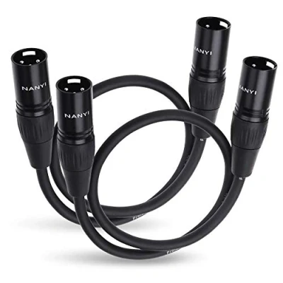 Abbildung von Nanyi 2pcsMikrofonkabel XLR auf Patchkabel, 3 poliger Stecker Stecker, Mikrofonkabel, DMX Kabel, Patchkabel mit sauerstofffreiem Kupfer, 0.5 m