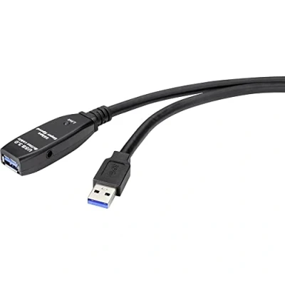 Abbildung von Renkforce USB Kabel 3.2 Gen1 (USB 3.0 / 3.1 Gen1) A Stecker, Buchse 10.00 m Schwarz RF 4598346