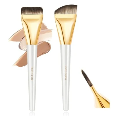 Abbildung von Fixleren 2 PCS Foundation Pinsel,Make up Pinsel,Ultra Thin Brush,Puderpinsel für Flüssiger Fondation Damen,Beauty Geschenke Frauen Mädchen. (weiß)