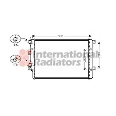 Abbildung von VAN WEZEL *** IR PLUS 58002206 Kühler, Motorkühlung Aluminium 650 415 29 mit Zubehör Kühlrippen gelötet VOLKSWAGEN: Golf 5 Schrägheck, Touran I