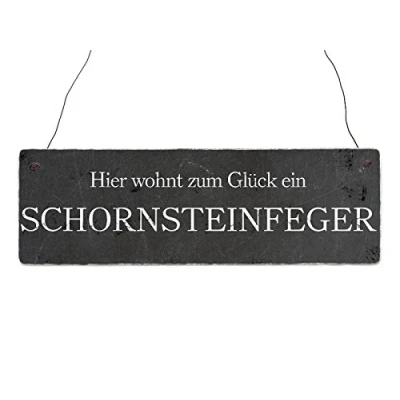 Abbildung von Interluxe Vintage Shabby Türschild Hier WOHNT EIN Schornsteinfeger Geschenk Holzschild