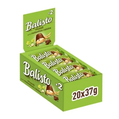 Abbildung von Balisto Schokoriegel Müsli Mix, grün 20 Riegel in einer Box (20 x 37 g)