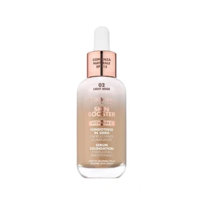 Abbildung von Deborah Milano Skin Booster Foundation, deckend, Serum, LSF 15, Nr. 2 Light Beige, belebend und aufhellend, mit Vitamin C, natürlicher Effekt, glättet den Teint, 30 ml