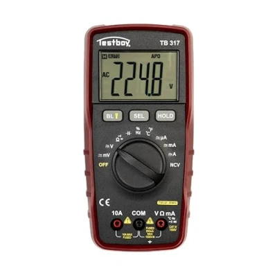 Abbildung von Testboy 317 True RMS Multimeter (misst Effektivwert, Smart für Elektroinstallation, Service &amp; Industrie, Messung von Temperatur, Widerstand, Frequenzen bis 10 MHz Kapazitäten 60 mF)