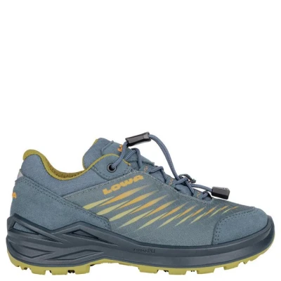 Abbildung von Lowa Zirrox II JR Unisex Hikingschuh für Kinder, Größe: 26, Petrol/senf Textil