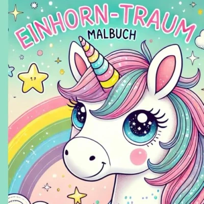 Abbildung von Einhorntraum Malbuch Ab 4 Jahren: 50 Süße Einhorn Vorlagen zum Ausmalen für kleine Künstler Ausmalbuch fördert Kreativität und ... weniger Durchscheinen (Einhorn Malbücher)