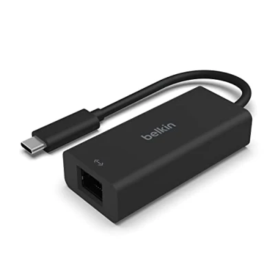 Abbildung von Belkin USB C auf 2,5 Gb Ethernet Adapter, IF zertifizierter Thunderbolt 3 und 4/USB LAN Netzwerk kompatibel mit MacBook Pro/Air, iPad Pro, XPS, Surface Anderen Geräten
