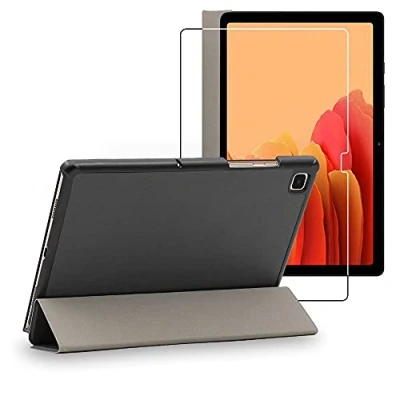 Abbildung von ebestStar Hülle für Samsung Galaxy Tab A7 10.4 T505 (2022, 2020), Slim Smart Cover (Ultra Dünn), Schutzhülle Etui, Ständer Case Cover, Grau + Panzer Schutz Glas
