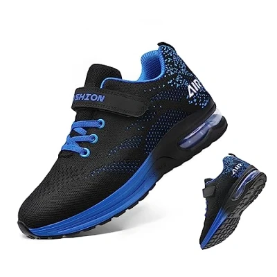 Abbildung von ASHION Turnschuhe Kinder Sneaker Kinderschuhe Mesh Atmungsaktiv Outdoor Laufschuhe(Blau,37EU)