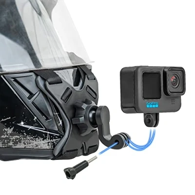 Abbildung von SUREWO Motorradhelm Kinnriemenhalterung, kompatibel mit GoPro Hero 13, 12, 11, 10, 9, 8, 7, (2018), 6 5, DJI Osmo Action 3, Akaso, SJCAM und den meisten Kameras
