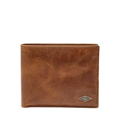 Abbildung von Fossil Ryan RFID blockierendes Leder Bifold Wallet für Herren, Braun Passcase, Einheitsgröße