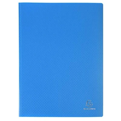 Abbildung von Exacompta 8842E Sichtmappe Opak PP blickdicht, 24 x 32 cm, für DIN A4, 40 Kristallhüllen, hohe Transparenz, 1 Stück, blau