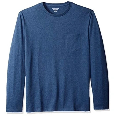 Abbildung von Amazon Essentials Herren Langärmeliges T Shirt, Normale Passform, Blau Heide, XL