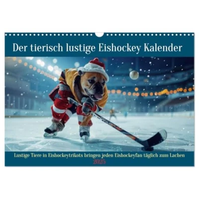 Abbildung von Der tierisch lustige Eishockey Kalender (Wandkalender 2025 DIN A3 quer), CALVENDO Monatskalender