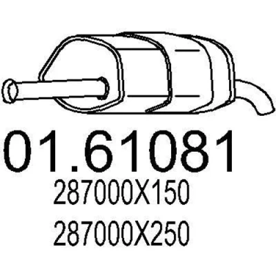 Abbildung von MTS 01.61081 Endschalldämpfer 520 HYUNDAI: i10 I