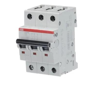 Abbildung von ABB S200M MCB Leitungsschutzschalter Typ C, 3 polig 6A 440V, Abschaltvermögen 10 kA System Pro M Compact