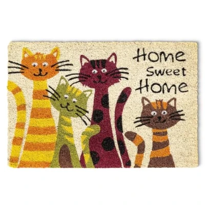 Abbildung von matches21 Home &amp; HOBBY Fußmatte Kokosmatte Katzen Sweet Spruch als aussen Sauberlaufmatte, rechteckig, Höhe: 15 mm, Rutschfeste Kokos Türmatte Outdoor Schmutzfangmatte 40x60 cm