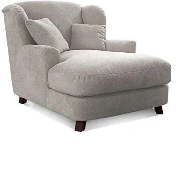 Abbildung von Cavadore XXL Sessel Assado / großer Polstersessel mit Holzfüßen und Sitzfläche Inkl. 2 Zierkissen 109 x 104 145 Webstoff Creme