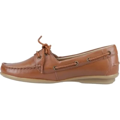 Abbildung von Hush Puppies Irene Leder Damen Tan Bootsschuhe