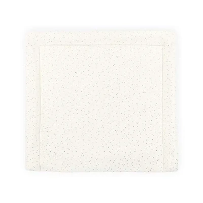 Abbildung von KraftKids Wickelauflage in Musselin goldene Punkte auf Weiß, Wickelunterlage 75x70 cm (BxT), Wickelkissen