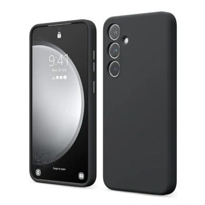 Abbildung von elago Flüssig Silikon Case Kompatibel mit Samsung Galaxy S24 Plus Hülle, Premium Handyhülle, Ganzkörperschutz [4 Lagige Stoßfeste Struktur], Kratzfestes Weiches Mikrofaserfutter (Schwarz)