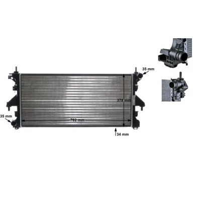 Abbildung von MAHLE ORIGINAL CR 886 000S Kühler, Motorkühlung 780 378 34 Kühlrippen mechanisch gefügt FIAT: Ducato III Kastenwagen, Bus
