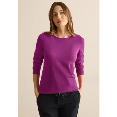 Abbildung von Cecil Rundhals Strickpullover, Damen, Größe: XL, Pink