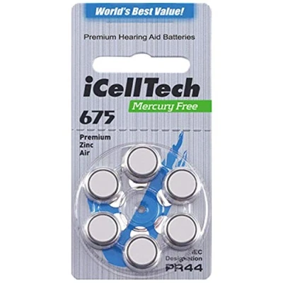 Abbildung von iCellTech Hörgeräte Batterien Größe 675 60
