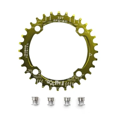 Abbildung von UPANBIKE Bike Schmal Breit Kettenblatt 104 BCD Runde Form Single Kettenblätter 32T(Grün)