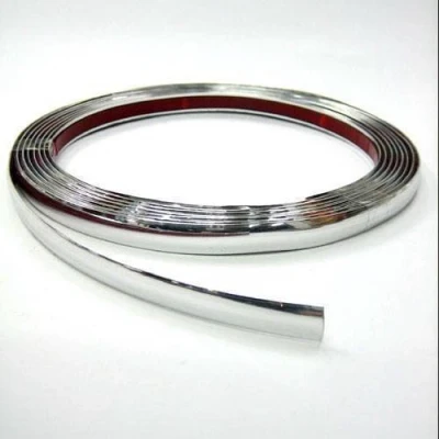 Abbildung von Zierleiste Chromleiste Auto Styling Strip 3m x 9mm Universal AutoHobby Chrom Selbstklebend Chromstreifen Flexibel Klebeband Leisten Aufkleber Silber
