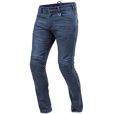 Abbildung von SHIMA GRAVEL Motorradjeans Herren Belüftete Skinny Fit Biker Motorradhose Männer mit Kevlar Verstärkungen, Knie und Hüft Protektoren (Blau, 38)