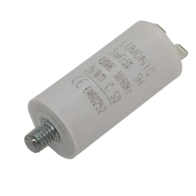 Abbildung von Lumonic Anlaufkondensator mit Stecker 6,3x0,8mm I 5µF 450V 26x55mm 5uF Motorkondensator Kunststoffgehäuse Betriebskondensator für Pumpen