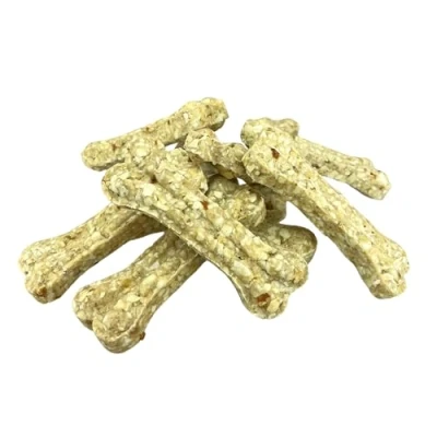 Abbildung von Hunde Snack in Kauknochen Form mit Gemüse: Kausnack Reis, exotische Früchte und proteinreiche Rinderhaut Leckerli naturbelassen ohne Zusätze, Getreidefrei Natürliche Belohnung 10x 35g