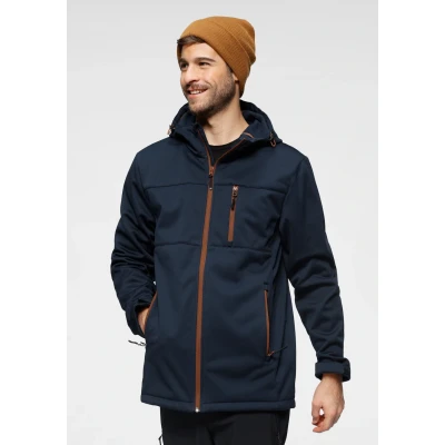 Abbildung von Polarino Softshelljacke, mit Kapuze, Winddicht, wasserabweisend und atmungsaktiv