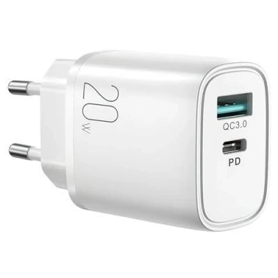 Abbildung von Schnellladegerät USB A Quick Charge 3.0 / C Power Delivery 20W Wandladgerät weiß