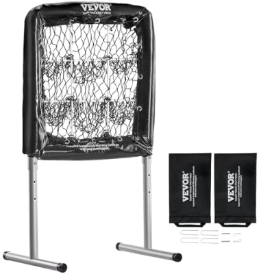 Abbildung von VEVOR Pitching Netz Target Höhenverstellbar 304,8 mm / 406,4 508 mm, Baseball &amp; Softball 9 Loch Trainingsgeräte für Jugendliche und Erwachsene, Tragbares Schnellmontage Design Schwarz