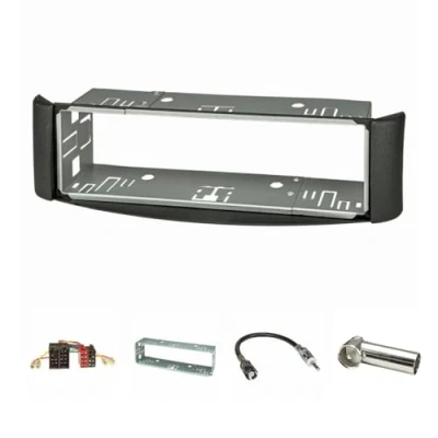 Abbildung von tomzz Audio 2451 022 Radioblende Set kompatibel mit Smart fortwo (450) Bj.1998 2007 dunkelgrau Metallschacht Radioadapter ISO Raku2 Antennenadapter