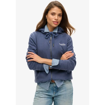 Abbildung von Superdry Essential LOGO Hoodie Sweatjacke, Damen, Größe: 36, Mariner navy