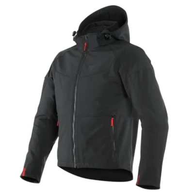 Abbildung von Dainese Ignite Tex Jacket, Motorradjacke Herren, Wasserdichtes und Atmungsaktives Fleece, Motorrad Regenjacke, Schulter Ellbogenprotektoren, Reflektierende Details, Schwarz