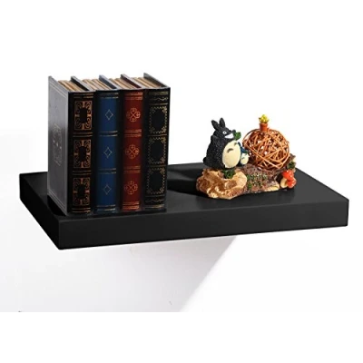 Abbildung von EUGAD Wandregal Schweberegal Wandboard Bücherregal Hängeregal Hochglanzoberfläche DVD CD Regal Holzbrett für Schlafzimmer Wohnzimmer Küche und Flur Schwarz breit 40cm 0085QJ