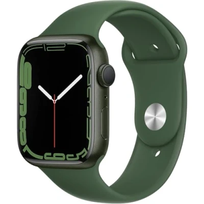 Abbildung von Apple Watch Series 7 (GPS, 45 mm) Grünes Aluminiumgehäuse mit Clover Sportarmband (Generalüberholt)