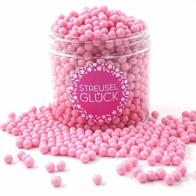 Abbildung von STREUSEL Pure Love rosa 180g Zuckerperlen GLÜCK Zuckerstreusel Kindergeburtstag Weihnachten Tortendeko Cupcakes Muffins Christmas Kuchenstreusel Plätzchen Torte