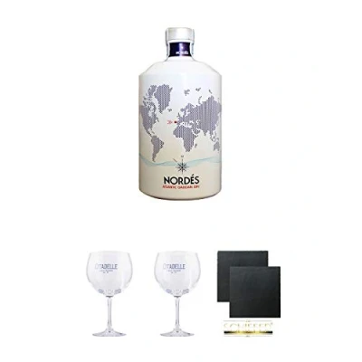 Abbildung von Nordes Atlantic GIN 0,7 Liter + Citadelle Ballon Glas 1 Stück Schiefer Glasuntersetzer eckig ca. 9,5 cm Ø 2