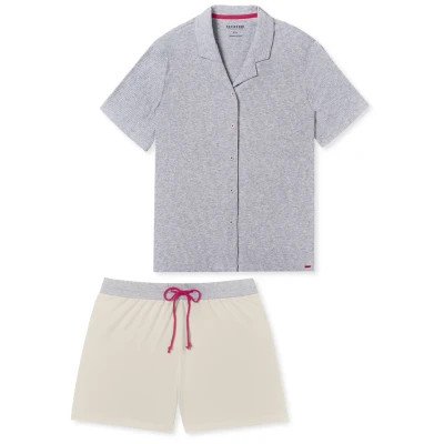 Abbildung von Schiesser Nachtwäsche Set, Damen, Größe: 48, Grau mel beige