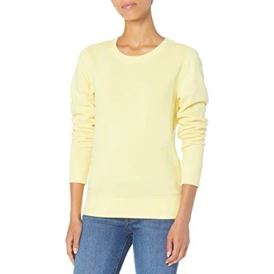 Abbildung von Amazon Essentials Damen Sweatshirt aus French Terry Fleece mit Rundhalsausschnitt (Erhältlich in Übergröße), Hellgelb, XXL